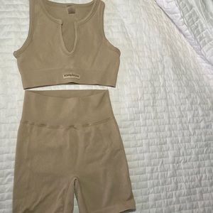 Fashion Nova Tan Matching Workout Set